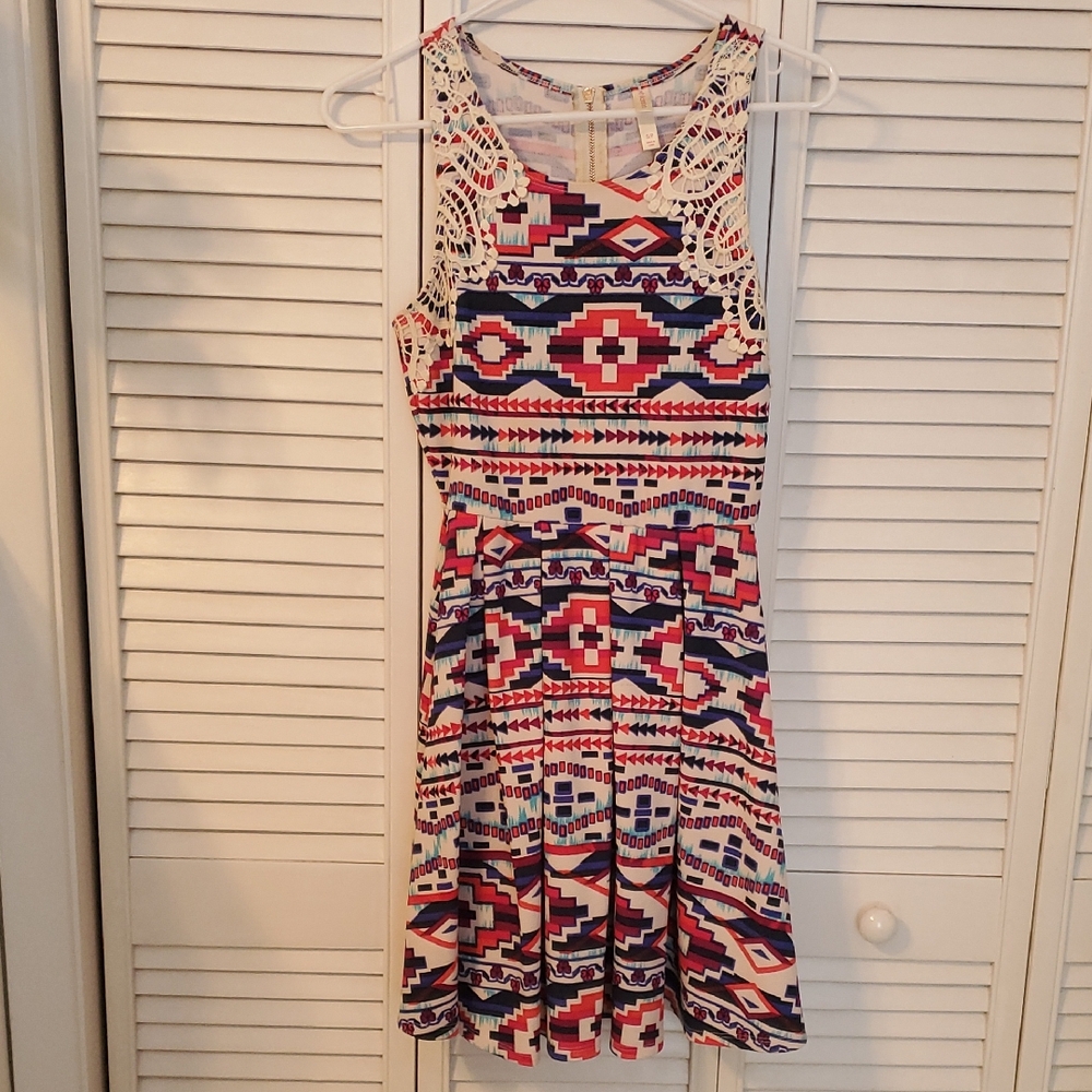 Target Xhilaration Multicolor Lace Geometric Mini Dress S/P Small